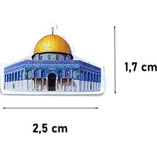 Hiçdurmaal Metal Üzeri Damla Etiket Mescid-i Aksa Görselli Yaka Rozeti 1 Paket 6'lı