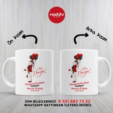 Moddy Store Sevgililer Günü Kişiye Özel Isimli Dünyanın En Güzel Hediyesi Baskılı Kupa Bardak Hediyelik