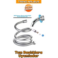 Tekno Trust Gümüş Pvc Banyo Duş Hortumu Dayanıklı Banyo Musluk Duş Hortum 1,5 Metre