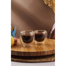 Senza 2 Adet Çift Cidarlı Cam Espresso Bardağı
