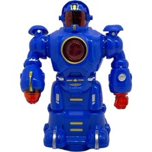 Shem Çarp Dön Sesli Işıklı Robot 16 cm Beyaz