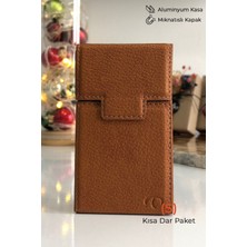 Cig Box cigbox Sigara Kutusu - (S) Kısa Dar Paket - Touch Blue-Slender- Aluminyum Kasa- Mıknatıslı Kapak, Hediye