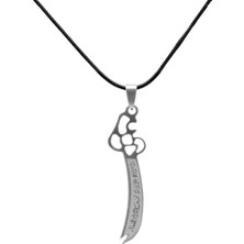 Gümüş Hediye Al Silver Renk Zülfikar Tasarım Kişiye Özel Isim Yazılı Çelik Erkek Kolye