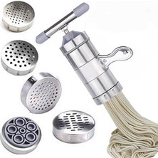 Pengfushop4 5 Kalıp Stili 5 Kalıp Manuel Erişte Makinesi Basın Makarna Makinesi Spagetti Erişte Yapma Makinesi Paslanmaz Çelik Meyve Kesici Sıkacağı Mutfak Aracı (Yurt Dışından)