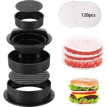 Pengfushop4 Burger Press Patty Dolması Burger Maker, Burger Kağıdı Yapışmaz Kaydırıcılar Sığır Burger Presi - Siyah (Yurt Dışından)