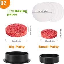 Pengfushop4 Burger Press Patty Dolması Burger Maker, Burger Kağıdı Yapışmaz Kaydırıcılar Sığır Burger Presi - Siyah (Yurt Dışından)