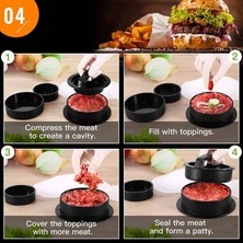 Pengfushop4 Burger Press Patty Dolması Burger Maker, Burger Kağıdı Yapışmaz Kaydırıcılar Sığır Burger Presi - Siyah (Yurt Dışından)