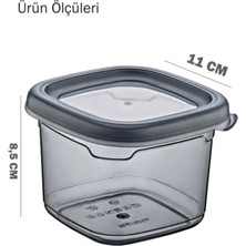 Grimor Life 24 Adet Sızdırmaz Kare Etiketli Baharatlık Erzak Bakliyat Saklama Kabı Seti 550 ml Füme