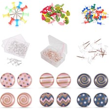 Bifeng Shop Uzunluk 2.4cm Tarzı Pcslot Renkli Raptiyeler Pu Maork Tahta Thumbtacks Putationery Butto Ofis Okul Malzemeleri (Yurt Dışından)