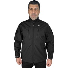 Astüm Askeri Malzeme Softshell Mont Siyah, 7 Cepli Rüzgar Geçirmez Softshell Mont, Outdoor Siyah Mont