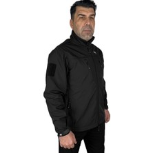 Astüm Askeri Malzeme Softshell Mont Siyah, 7 Cepli Rüzgar Geçirmez Softshell Mont, Outdoor Siyah Mont