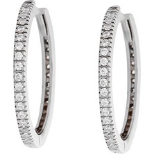 Okyanus Silver Starlight Diamond Tek Sıra Zirkon Taşlı Halka Tasarım 925 Ayar Gümüş Küpe