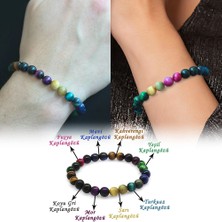 Okyanus Silver Küre Kesim Çoklu Kaplangözü Doğaltaş Kombinli Kadın-Erkek Enerji Bilekliği (2li Set)