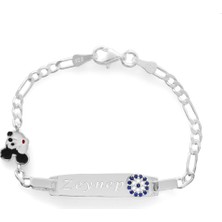 Okyanus Silver Meckey Mouse Detaylı 925 Ayar Gümüş Zincirli Kişiye Özel Isim Yazılı Çocuk Bileklik