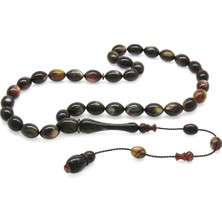 Okyanus Silver Sistemli Arpa Kesim Sedefli Siyah-Sarı Renkli Colorful Katalin Tesbih