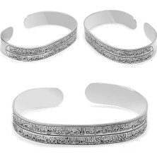 Okyanus Silver Arapça Ayetel Kürsi Yazılı 925 Ayar Gümüş Erkek Bileklik