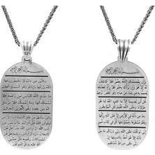 Okyanus Silver Üzeri Arapça Darda ve Çaresiz Durumlarda Okunması Tavsiye 7 Ayet Yazılı 925 Ayar Gümüş Madalyon