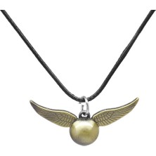 Okyanus Silver Snitch Tasarım Siyah Ip Zincirli Eskitme Renk Pirinç Erkek Kolye