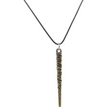 Okyanus Silver Asa Tasarım Siyah Ip Zincirli Eskitme Renk Pirinç Erkek Kolye