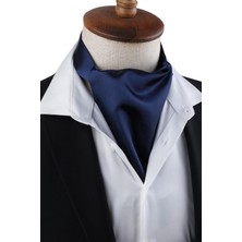 Kravatkolik Lacivert Düz Ascot Fular K574
