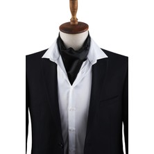 Kravatkolik Siyah Düz Ascot Fular K578