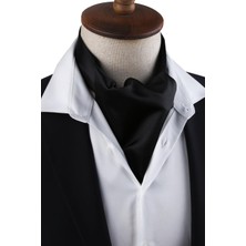 Kravatkolik Siyah Düz Ascot Fular K578