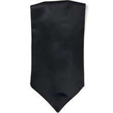 Kravatkolik Siyah Düz Ascot Fular K578