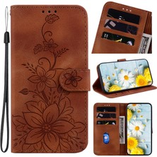 BDT Boutique Honor X8A Için Kılıf Kabartmalı Lily Premium Pu Deri Cüzdan Stili Kart Tutuculu ve Standlı Çevirmeli Telefon Kılıfı (Yurt Dışından)