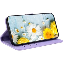 BDT Boutique Tecno Camon 20 Pro 4g/20 Için Kılıf Kabartmalı Lily Premium Pu Deri Cüzdan Stili Kart Tutuculu ve Standlı Çevirmeli Telefon Kılıfı (Yurt Dışından)