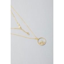 So CHIC Flora 18 Ayar Sarı Altın Kaplama 45 Cm Gümüş Kolye