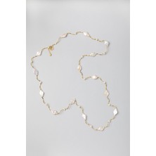 So CHIC Antik İnci 18 Ayar Sarı Altın Kaplama 95 Cm Gümüş Kolye