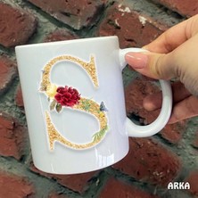 Hediyeci Abla Size Özel S Harfli Seramik Baskılı Kupa Bardaklar