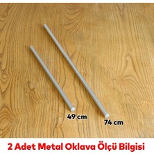 Alüminyum Metal Oklava 2'li Set 74-49 cm Börek Hamur Yufka Açma Silindir Yuvarlak Uzun Kısa Mutfak