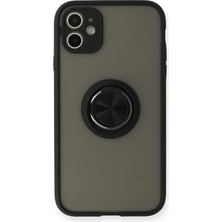 Newface Iphone 11 Kılıf Montreal Yüzüklü Silikon Kapak - Siyah 300099