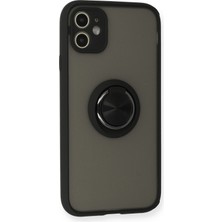 Newface Iphone 11 Kılıf Montreal Yüzüklü Silikon Kapak - Siyah 300099