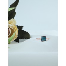 Neva Jewelry Turkuaz Taşlı Kare Yüzük