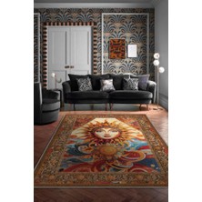 Homshtag Güneş Temalı Çok Renkli Salon Halısı Hippie Ev Dekoru Indie Oda Dekoru Oturma Odası Halısı