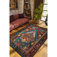 Homshtag Geometrik Desenli Çok Renkli Halı Etnik Desenli Oturma Odası Halısı Art Deco Salon Halısı