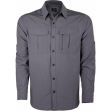 VAV Wear Erkek Esnek Fit Outdoor Tactical Gömlek Füme Renk Ribstop Dokuma Özellikli TACFLEX02