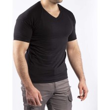 VAV Wear Tactical Outdoor Günlük Tişört Erkek Kısa Kollu Pamuklu Elastan Nervürlü Esnek Ter Emer TTHIN02