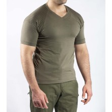 VAV Wear Tactical Outdoor Günlük Tişört Erkek Kısa Kollu Pamuklu Elastan Nervürlü Esnek Ter Emer TTHIN02
