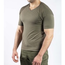 VAV Wear Tactical Outdoor Günlük Tişört Erkek Kısa Kollu Pamuklu Elastan Nervürlü Esnek Ter Emer TTHIN02
