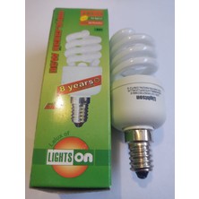 Lightson 13 Watt Sarı Işık 2700K İnce Duylu E14 Spiralli Tasarruflu Ampul 10 Adet