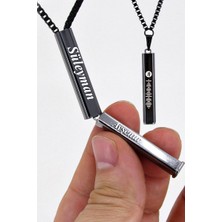 Takı Dükkanı Kişiye Özel Çift İsim Yazılı Nested İçi Açılabilir Kolye ECK40