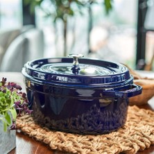 Staub La Cocotte Döküm Tencere Oval Koyu Mavi 29Cm