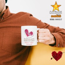 Hediyeci Market Kişiye Özel Sevgililer Günü Temalı Beyaz Kupa Bardak - HMK-00057