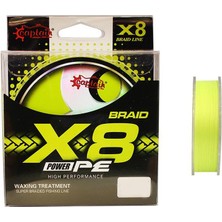 Captain X8 Power PE 8 Örgü Spin İp Misina 150mt Lemon Yellow  0.18 MM