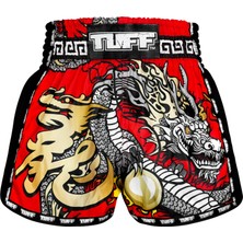 Tuff Muay Thai Boxing Shorts New Retro Style Red Chinese Dragon