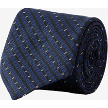 ALTINYILDIZ CLASSICS Erkek Lacivert-Beyaz Desenli Kravat