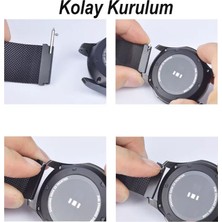 Clemon Samsung Galaxy Watch 4 5 Pro 6 40 42 43 44 45 46 47 mm Uyumlu Metal Hasır Kordon 20 mm